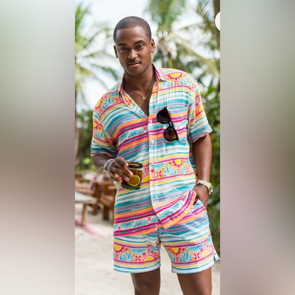 Kenny Flowers Mayakoba Hawaiian Short Sleeve Button Down Shirt Size Large - Picture 1 of 12